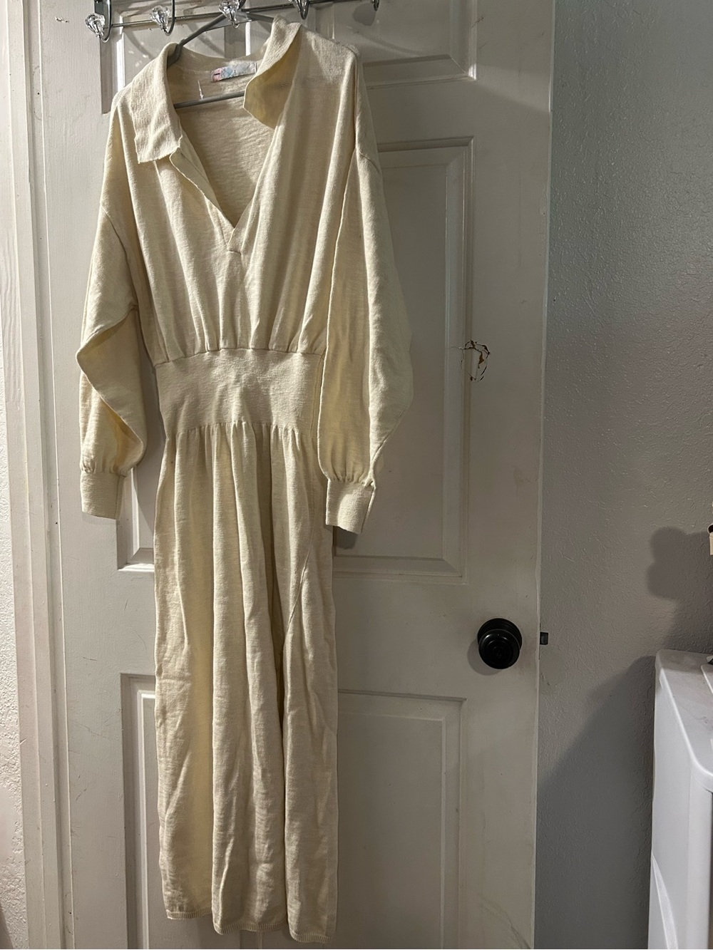 Free People Cream Collared Maxi Dress